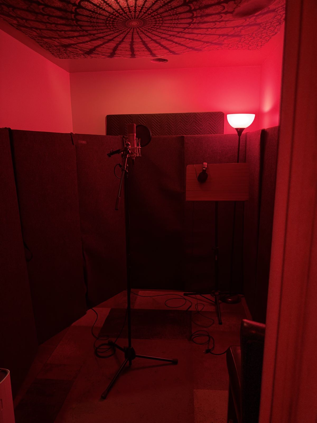 Booth A — vocal booth with acoustic panels