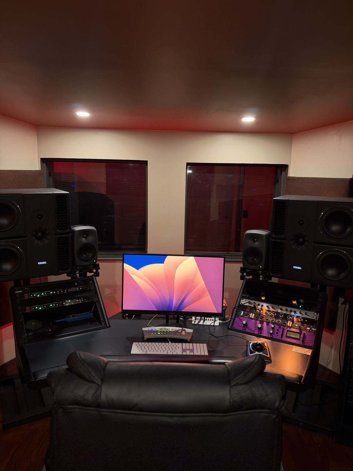 Room A — control room with large monitors